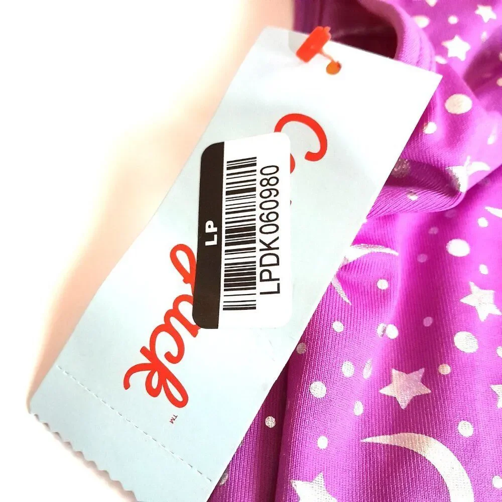 Cat Jack Girls Purple Silver Moon Stars One Piece Swimsuit Size Extra Large